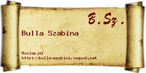 Bulla Szabina névjegykártya