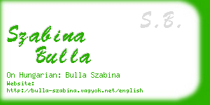 szabina bulla business card